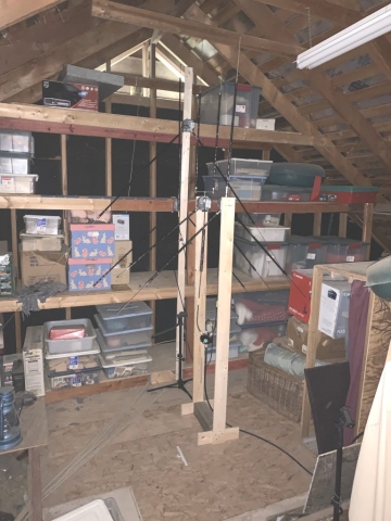 KJ5DRI ham Triad antenna HF farm in attic