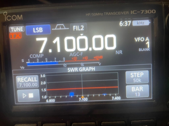 Triad antenna 40m swr blue bars on Icom 7300